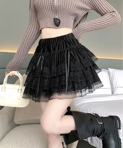 スカート レース ティアード ミニスカート : ZOZOTOWN Yahoo!店 - 通販