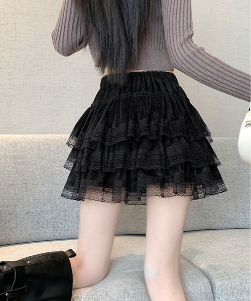 スカート レース ティアード ミニスカート : ZOZOTOWN Yahoo!店 - 通販