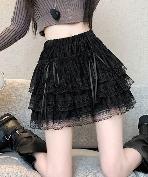 スカート レース ティアード ミニスカート : ZOZOTOWN Yahoo!店 - 通販