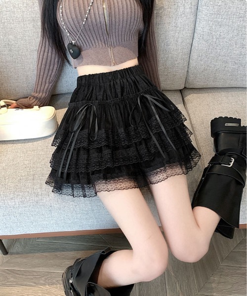 スカート レース ティアード ミニスカート : ZOZOTOWN Yahoo!店 - 通販