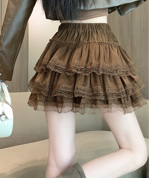 スカート レース ティアード ミニスカート : ZOZOTOWN Yahoo!店 - 通販