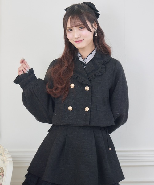 prideglide セットアップ シングルテーラードジャケット スカート 黒 7days Life Styling セレモニースーツ セットアップ 入学式 卒園式