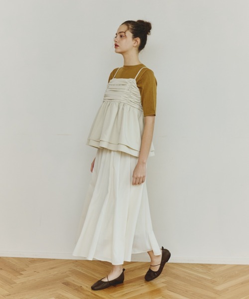 erika様　2点まとめ　OLUN フロントギャザーフリルビスチェ＋パンツ OLUN front gathered ruffle bustier/フロントギャザーフリルビスチェ