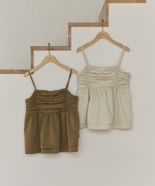OLUN front gathered ruffle bustier/フロントギャザーフリルビスチェ