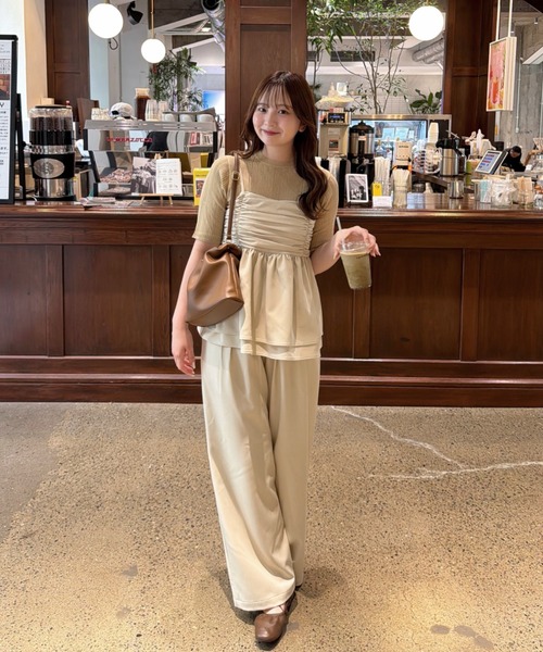OLUN front gathered ruffle bustier/フロントギャザーフリルビスチェ