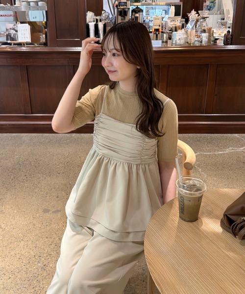 erika様　2点まとめ　OLUN フロントギャザーフリルビスチェ＋パンツ OLUN front gathered ruffle bustier/フロントギャザーフリルビスチェ