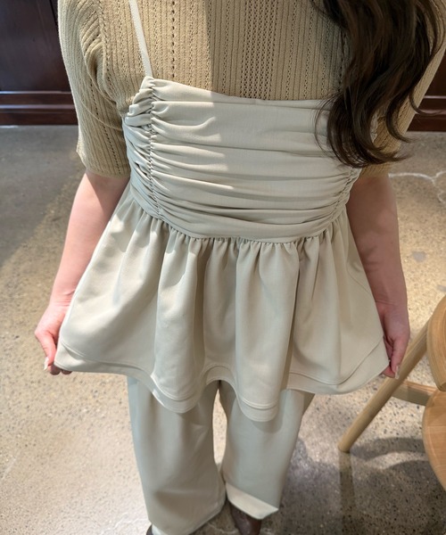 OLUN front gathered ruffle bustier/フロントギャザーフリルビスチェ