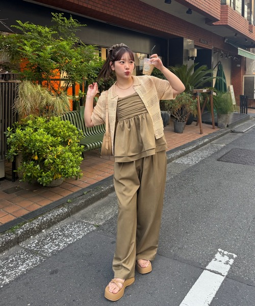 OLUN front gathered ruffle bustier/フロントギャザーフリルビスチェ