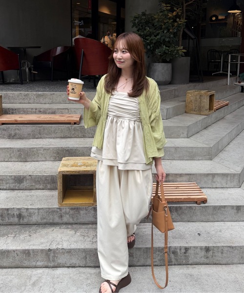 OLUN front gathered ruffle bustier/フロントギャザーフリルビスチェ