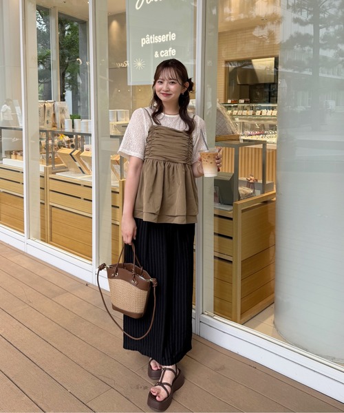 erika様　2点まとめ　OLUN フロントギャザーフリルビスチェ＋パンツ OLUN front gathered ruffle bustier/フロントギャザーフリルビスチェ