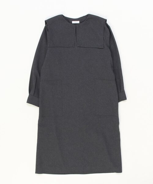 「SHIPS any」 長袖ワンピース ONE SIZE チャコールグレー レディースの画像