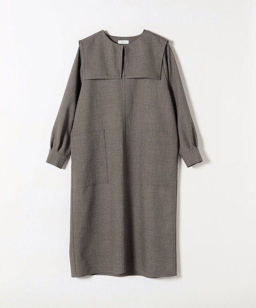 「SHIPS any」 長袖ワンピース ONE SIZE チャコールグレー レディースの画像