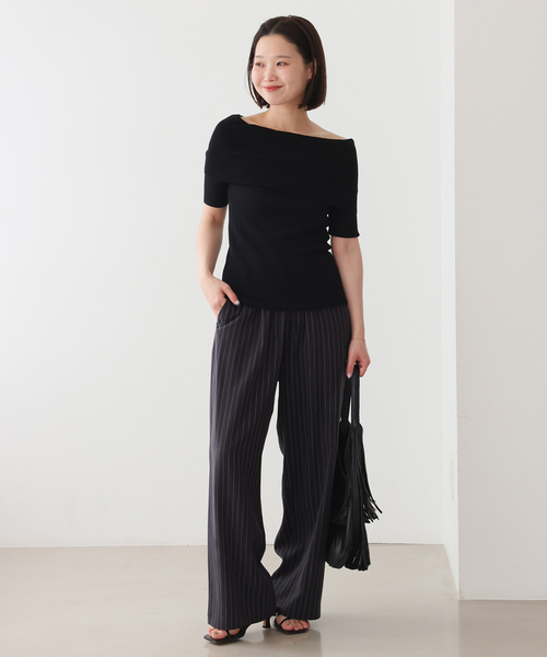 iena リブニット ブラック SLOBE IENA（スローブイエナ）の「echecsリブニット（）」 - WEAR
