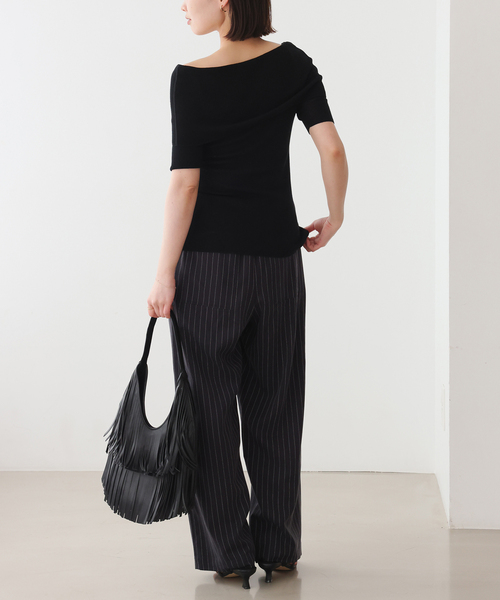 iena リブニット ブラック SLOBE IENA（スローブイエナ）の「echecsリブニット（）」 - WEAR