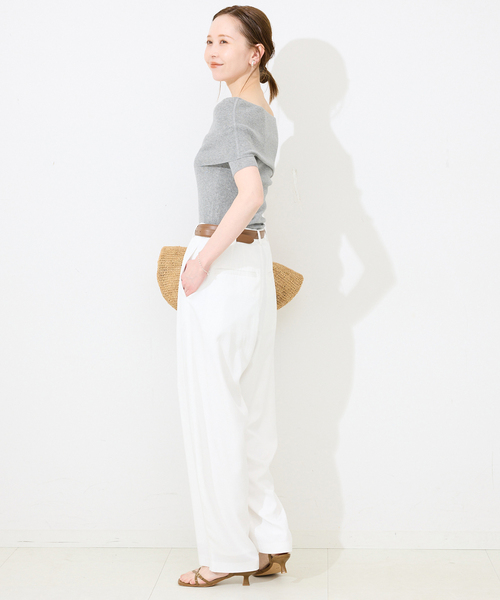 SLOBE IENA Fi.m ケーブルニット オフホワイト SLOBE IENA（スローブイエナ）の「コットンカシミヤミニケーブルニット