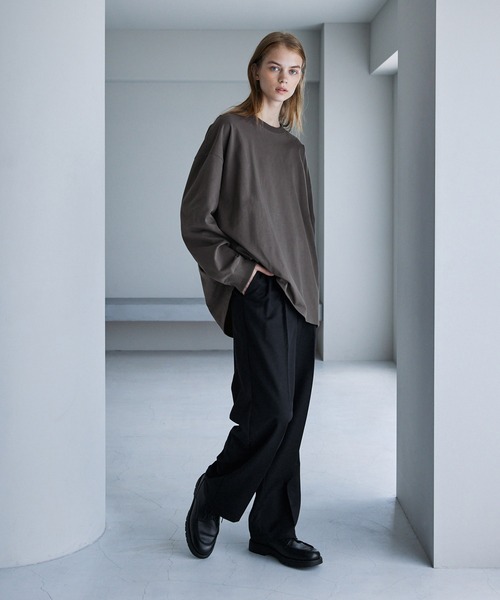 「SERACE」 長袖Tシャツ L アッシュブラウン メンズ_画像3