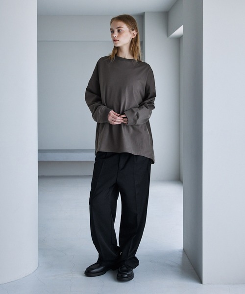 「SERACE」 長袖Tシャツ L アッシュブラウン メンズ_画像4