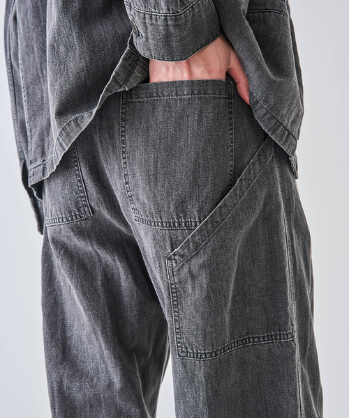 ワイドパンツ ジーンズ SEYA.(セヤ) 別注 GROUND PANTS LINEN DENIM メンズ レディースの画像