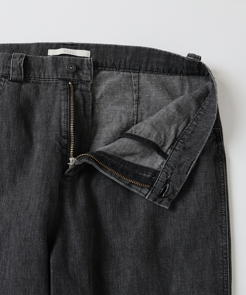 ワイドパンツ ジーンズ SEYA.(セヤ) 別注 GROUND PANTS LINEN DENIM メンズ レディースの画像