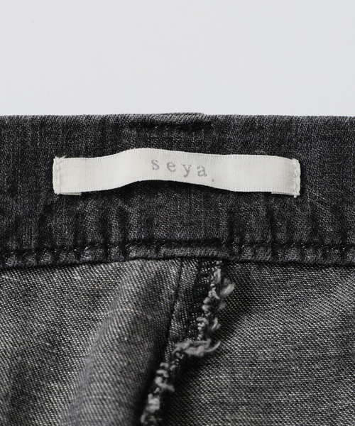 ワイドパンツ ジーンズ SEYA.(セヤ) 別注 GROUND PANTS LINEN DENIM メンズ レディースの画像