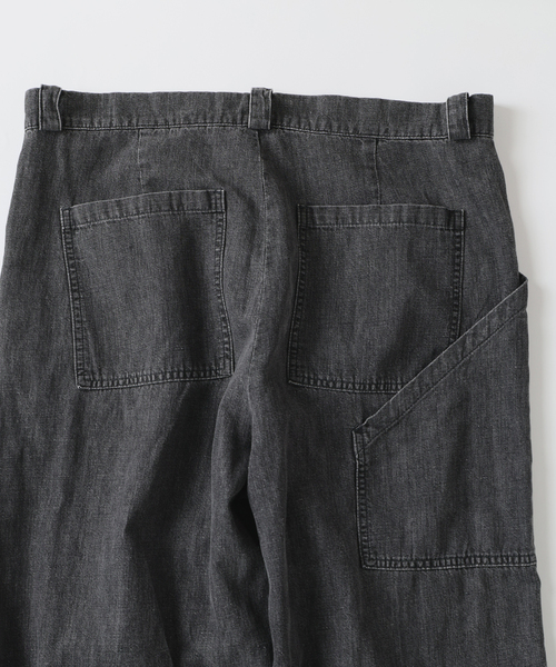ワイドパンツ ジーンズ SEYA.(セヤ) 別注 GROUND PANTS LINEN DENIM メンズ レディースの画像