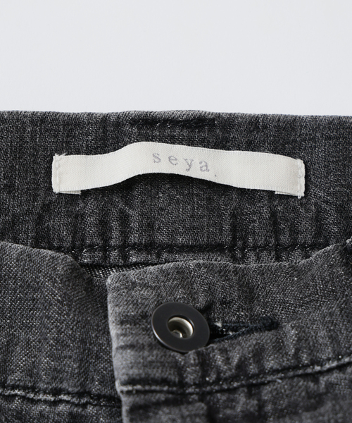 ワイドパンツ ジーンズ SEYA.(セヤ) 別注 GROUND PANTS LINEN DENIM メンズ レディースの画像