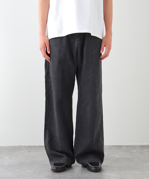 ワイドパンツ ジーンズ SEYA.(セヤ) 別注 GROUND PANTS LINEN DENIM メンズ レディースの画像