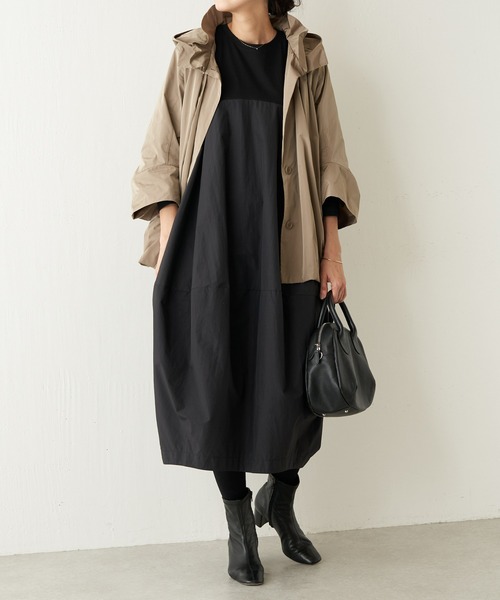 「BEARDSLEY」 長袖ワンピース L ネイビー レディースの画像