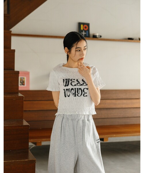 白黒　Tシャツ CITEN（シテン） tシャツ 「CITEN」シャーリングロゴT レディース