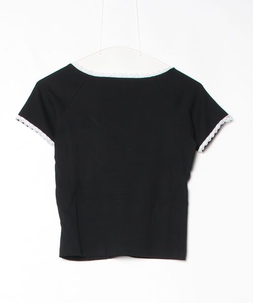 gossip!ロサンゼルス tシャツ Y2K フロントリボン レーストリム タイト