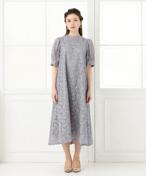 「AIMER」 半袖ワンピース SMALL ブルーグレー レディース_画像2