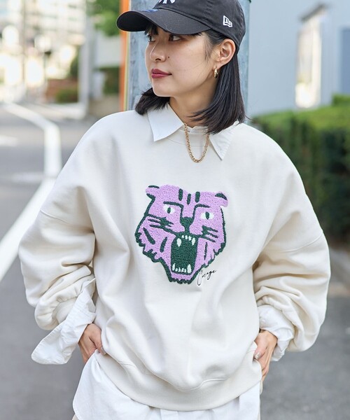 「PUBLUX」 スウェットカットソー フリ- ブラック レディース_画像9