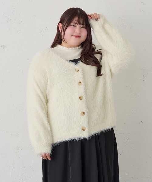 「Louiosy」 ニットカーディガン 4L アイボリー レディース_画像8