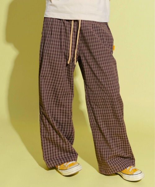 Zooodle ワイドパンツ パンツ Check easy pants - チェックイージー