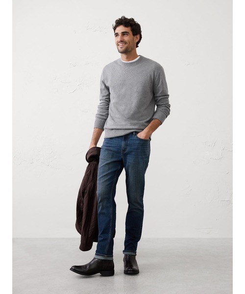 「BANANA REPUBLIC FACTORY STORE」 長袖ニット L アイボリー メンズ_画像3