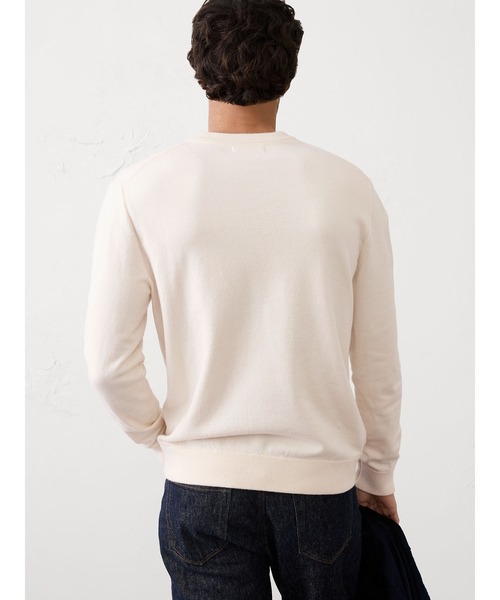 「BANANA REPUBLIC FACTORY STORE」 長袖ニット L アイボリー メンズ_画像7