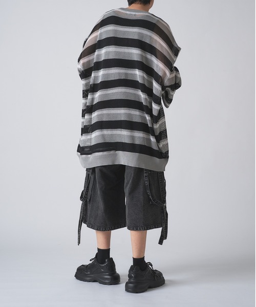 狐独 ワイドパンツ ジーンズ ケミカルウォッシュデニムショートパンツ