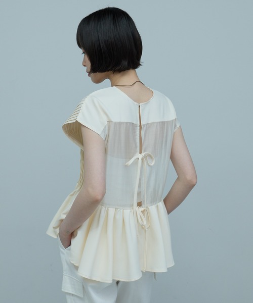 ブラウス シャツ ピンタック2WAYブラウス レディースの画像