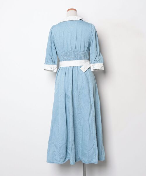 「WILLSELECTION」 シャツワンピース M ブルー レディース_画像2