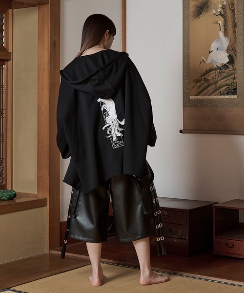 「狐独」 ジップアップパーカー MEDIUM アイボリー メンズ_画像5