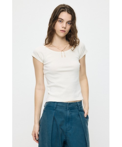 MOUSSY（マウジー） tシャツ 半袖 BACK OPEN SHORT SLEEVE Tシャツ