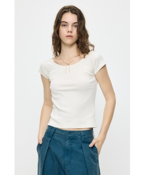 MOUSSY（マウジー） tシャツ 半袖 BACK OPEN SHORT SLEEVE Tシャツ