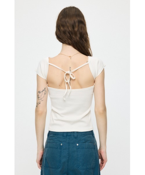 MOUSSY（マウジー） tシャツ 半袖 BACK OPEN SHORT SLEEVE Tシャツ
