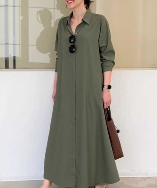 「cammie」 シャツワンピース M ブラック レディース_画像4