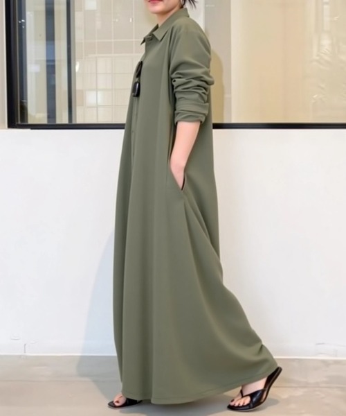 「cammie」 シャツワンピース M ブラック レディース_画像5