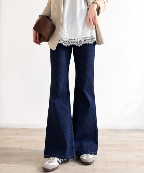 「classicalelf」 ブーツカットデニムパンツ LARGE ブルー レディース_画像2