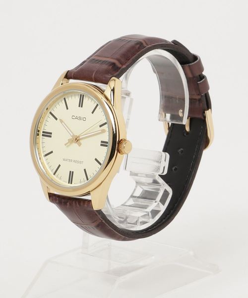 腕時計 CASIO カシオ / ベーシックアナログ レザーバンド ラウンドフェイス 腕時計 日常生活防水 //// MTP レザーシリーズの画像
