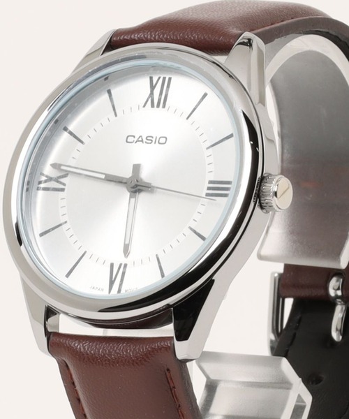 腕時計 CASIO カシオ / ベーシックアナログ レザーバンド ラウンドフェイス 腕時計 日常生活防水 //// MTP レザーシリーズの画像