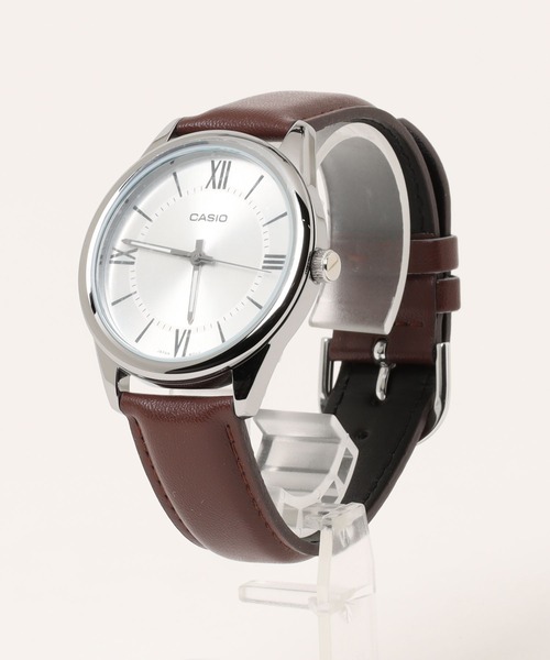 腕時計 CASIO カシオ / ベーシックアナログ レザーバンド ラウンドフェイス 腕時計 日常生活防水 //// MTP レザーシリーズの画像