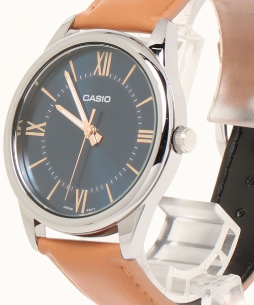腕時計 CASIO カシオ / ベーシックアナログ レザーバンド ラウンドフェイス 腕時計 日常生活防水 //// MTP レザーシリーズの画像